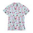 thumbnail image 4 of Bysome Boys Shirts Flower Cartoon Print Short Sleeve Lapel Neck Tops Casual Boys T-Shirt Size 3-4 Years Light Blue, 4 of 4