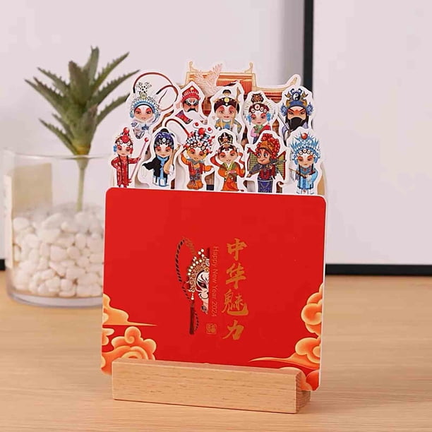 Calendario de escritorio con marco de madera 2024 | Mini calendario de notas con diseño desmontable | Adornos decorativos creativos para la oficina y el hogar