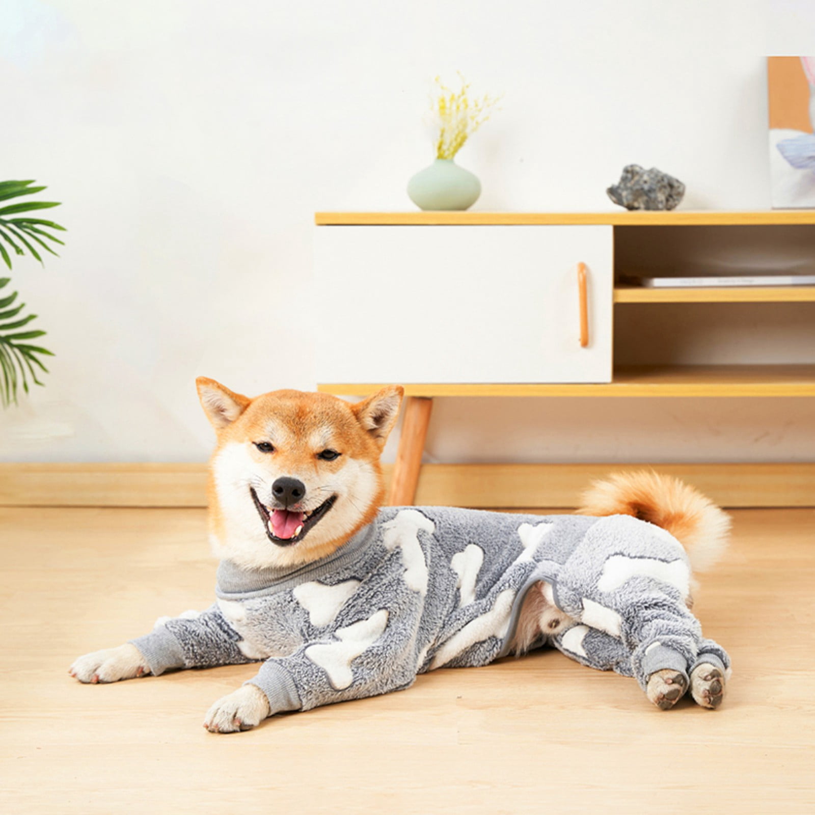 Dog Pajamas, Dog Winter Clothes for Small Dogs Girl, Lightweight Velvet Pet Jumpsuit, Glow in The Dark