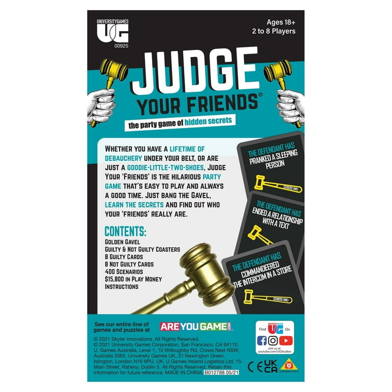 Judge Your Friends Party Game from University Games, 2-8 Players Ages 18+