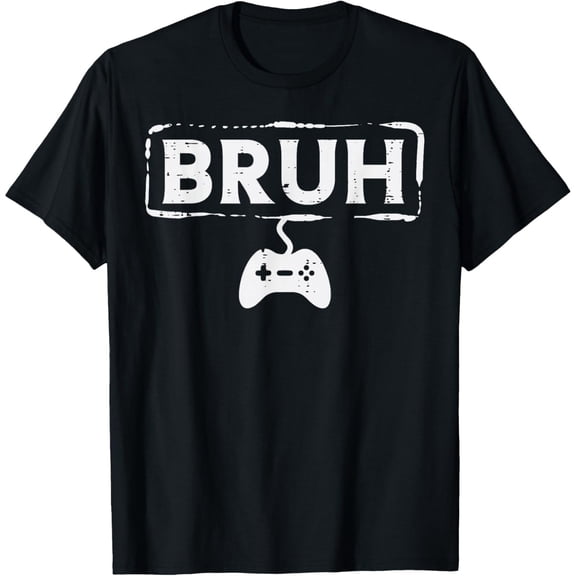 Gamer Bruh Video Game Funny Gaming T-Shirt, Black Comfortable Breathable Soft Tee, Men's 100% Cotton T-Shirt 180gsm