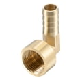 thumbnail image 1 of Unique Bargains 12mm Barbelé x G1/2 Femelle Filetage Laiton Tuyau Raccord Coude, 1 of 6