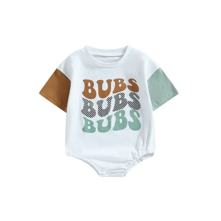 

Emmababy Letter Print Playsuit in White for Baby Girls Boys in Summer