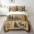 thumbnail image 2 of Manfei Wildlife Deer Bear Child Twin Bedding Sets 7-Piece, Farmhouse Lodge Cabin Bedding Comforter Set, Vintage Rustic Patchwork Reversible Sheet Sets, Breathable Home Decor, 2 of 7