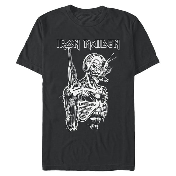 Mens Iron Maiden Monochrome Somewhere in Time T Shirt