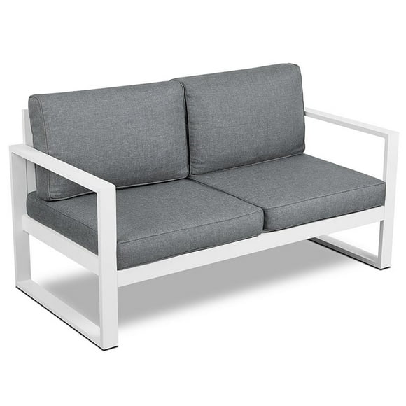 Real Flame Baltic Aluminum Patio Loveseat in White