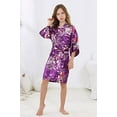 thumbnail image 2 of Girls Kids Daffodils Silky Satin Kimono Robe for Wedding Spa Party, Short, 2 of 6
