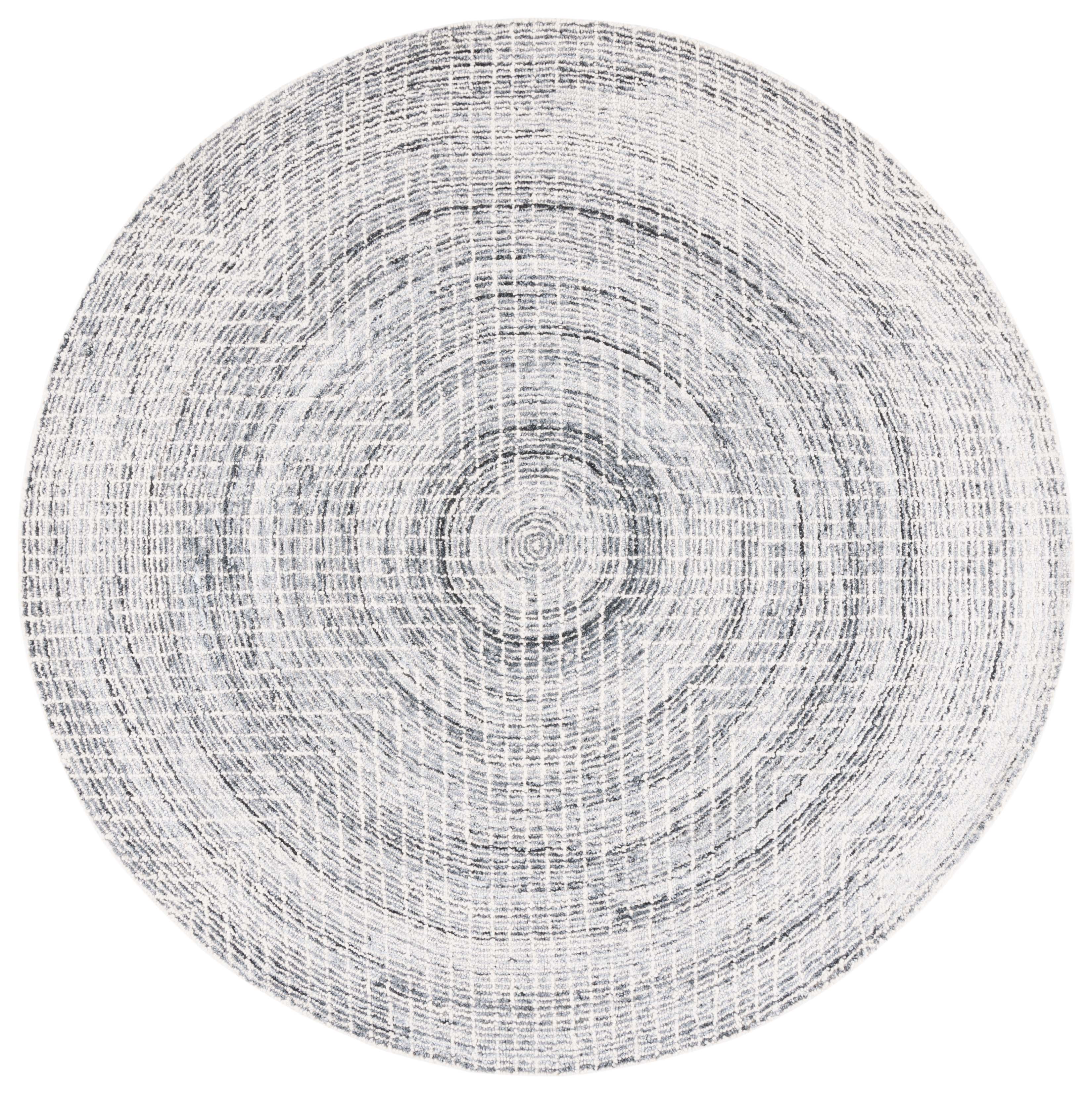 SAFAVIEH Abstract Cleto Abstract Area Rug, Black/Ivory, 6' x 6' Round