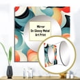 thumbnail image 3 of Designart "Patterns Of Geometric Ripples In Orange And Green" Coastal Square Mirror Wall Decor Coastal - Large Orange Square Bathroom Mirror - Square Printed Wall Mirror Art, 3 of 5