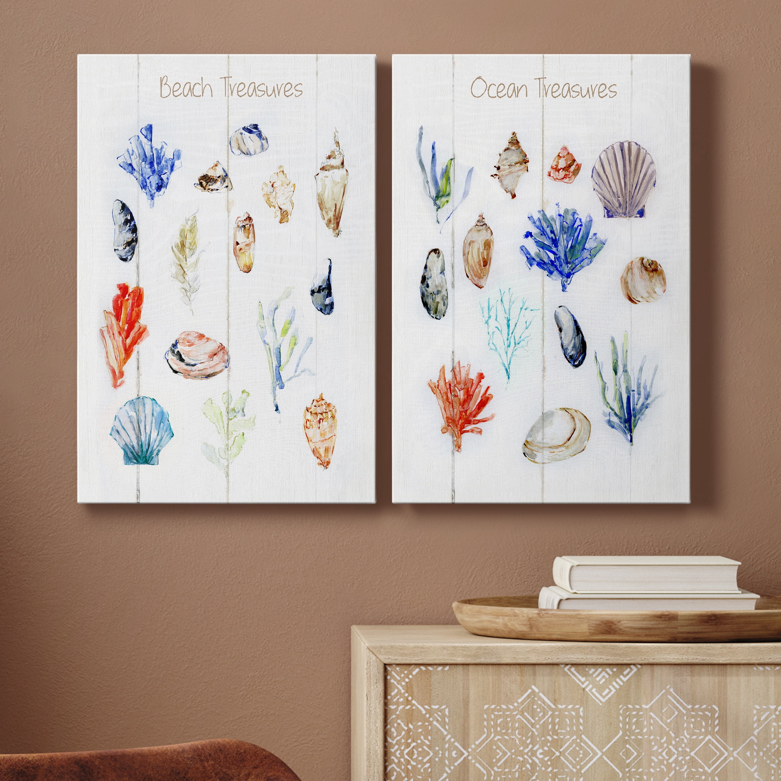 Beach Treasures Premium Gallery Wrapped Canvas - Ready to Hang - Set of 2 - 18 x 27 Each