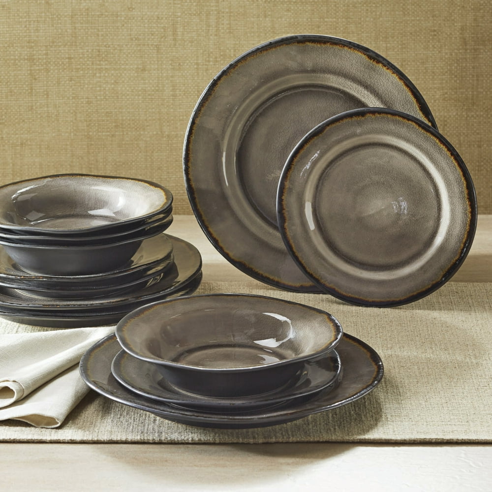 Better Homes & Gardens Bramley Crackle Glaze Dinnerware Set, 12 Piece