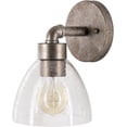 thumbnail image 6 of Mark&Day Wall Sconces, Echsenbach Cottage Metallic Pewter 1-Light Plug-in or Hardwire Wall Sconce Lighting for Bedroom Hallway Kitchen, Hand Finished Seeded Glass, Bulb not Included (9"H x 6"W x 7"D), 6 of 9