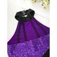 thumbnail image 5 of TiaoBug Kids Girls Sparkly Sequins Sleeveless Gymnastics Leotard Figure Ice Skating Dancewear Purple 16, 5 of 7