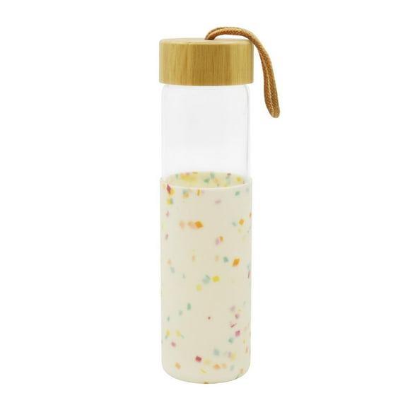Hometrends White Glass Water Bottle With Silicone Sleeve, 20 oz, 1 piece
