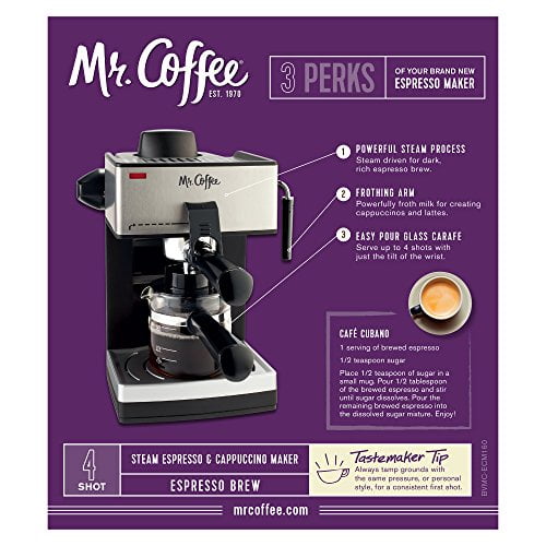 Mr Coffee 4 Cup Steam Espresso System With Milk Frother Ecm160 Mr Coffee 4 Cup Steam Espresso System With Milk Frother Ecm160