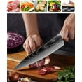 thumbnail image 3 of Kitchen Knives Set 10pcs Japanese Chef knife Blue Resin Handle 7CR17 Damascus Pattern Santoku Cleaver Slicing Utility Knives, 3 of 8