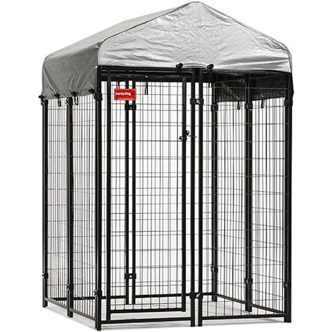 Lucky Dog 6'H x 4'W x 4'L Uptown Welded Wire Kennel w/Cover and Frame
