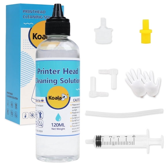 KOALA PAPER Printhead Cleaning Kit 120ML, Universal Nozzle Cleaner, Print Head Solutions Flush for HP, Canon, Epsn. Desktop Inkjet Printers