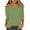 Green-A, variant on AKOEE Women's Polyester T Shirts 3/4 Length Sleeve Tops for Women Casual Spring Fall Summer V Neck Tees (S, Orange)