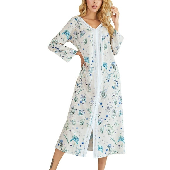 Women's Nightgown, V-Neck, Women's Long Sleep Dress, Long Nightgown, Innovative Solution