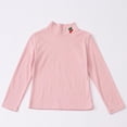 thumbnail image 4 of BaoFuBaoMei Basic Tees for Girls Solid Color Long Sleeve Shirt Tops Embroidery Slim High Neck Fall Outfits for School Daily Wear Outdoor, 4 of 6