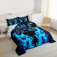 thumbnail image 3 of Manfei Cartoon Game Console Bedding Comforter Set for Boys, Black Blue Gamepad Twin Comforter Sets, Cartoon Snowflake Reversible Bedding Set, Breathable Home Decor, 2pcs, 3 of 8