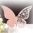 thumbnail image 2 of 20 Pink Butterfly-Shaped Hollow Name Place Cards for Wine Glass Table Decor at Weddings, 2 of 7