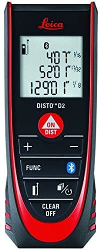 Leica DISTO D2 New 330ft Laser Distance Measure with Bluetooth 4.0 Black/Red 