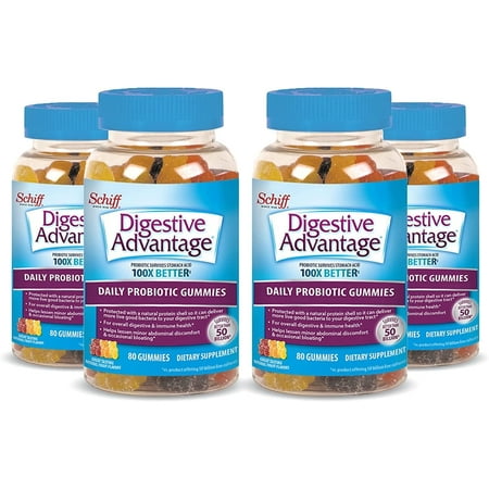 Digestive Advantage Probiotic Gummies 80 Count (Pack of 4)