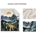 thumbnail image 3 of Mountain Sherpa Blanket Sunset Forest Trees Art Printed Throw Blanket Smooth Soft for Sofa Chair Bed Office 50"x60", 3 of 6