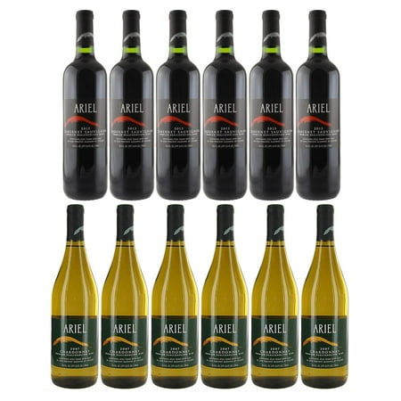 Ariel Non-alcoholic Wine Cabernet Sauvignon + White Chardonnay | Total 12 Bottles