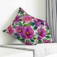 thumbnail image 3 of Purple Flowers Pillow Covers 16x16 Inch Decorative Throw Pillow Cover, Spring Watercolor Floral Leaves Botanical Beige Sofa Pillowcases Accent Cushion Case Home Decor Bedroom Living Room, 3 of 6