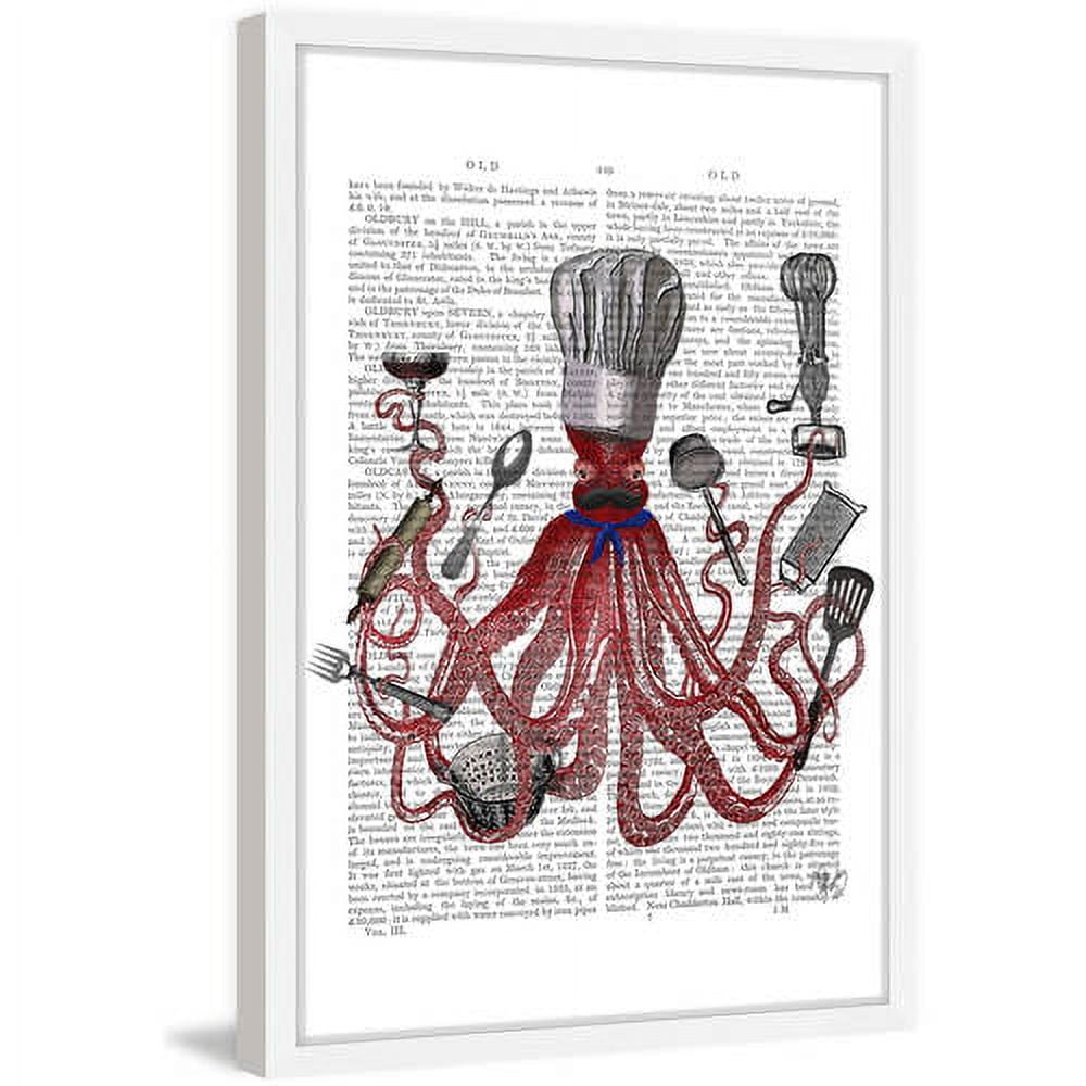 Marmont Hill "Octopus Chef" Framed Painting Print