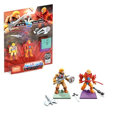 Mega Construx Building Set Heroes Action Figure Characters He-Man Vs. Beat Man, 44 Pieces