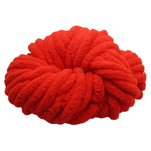 Hilo grueso, lavable, voluminoso, gigante, de lana, para tejer a mano, voluminoso Rojo