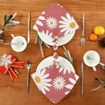 thumbnail image 4 of Coolnut Set of 1 Cute Daisy Chamomiles Flowers Floral Satin Napkin Square 20 Inches Table Napkins Soft Smooth Decorative Napkins for Wedding Banquet Party Decoration, 4 of 6