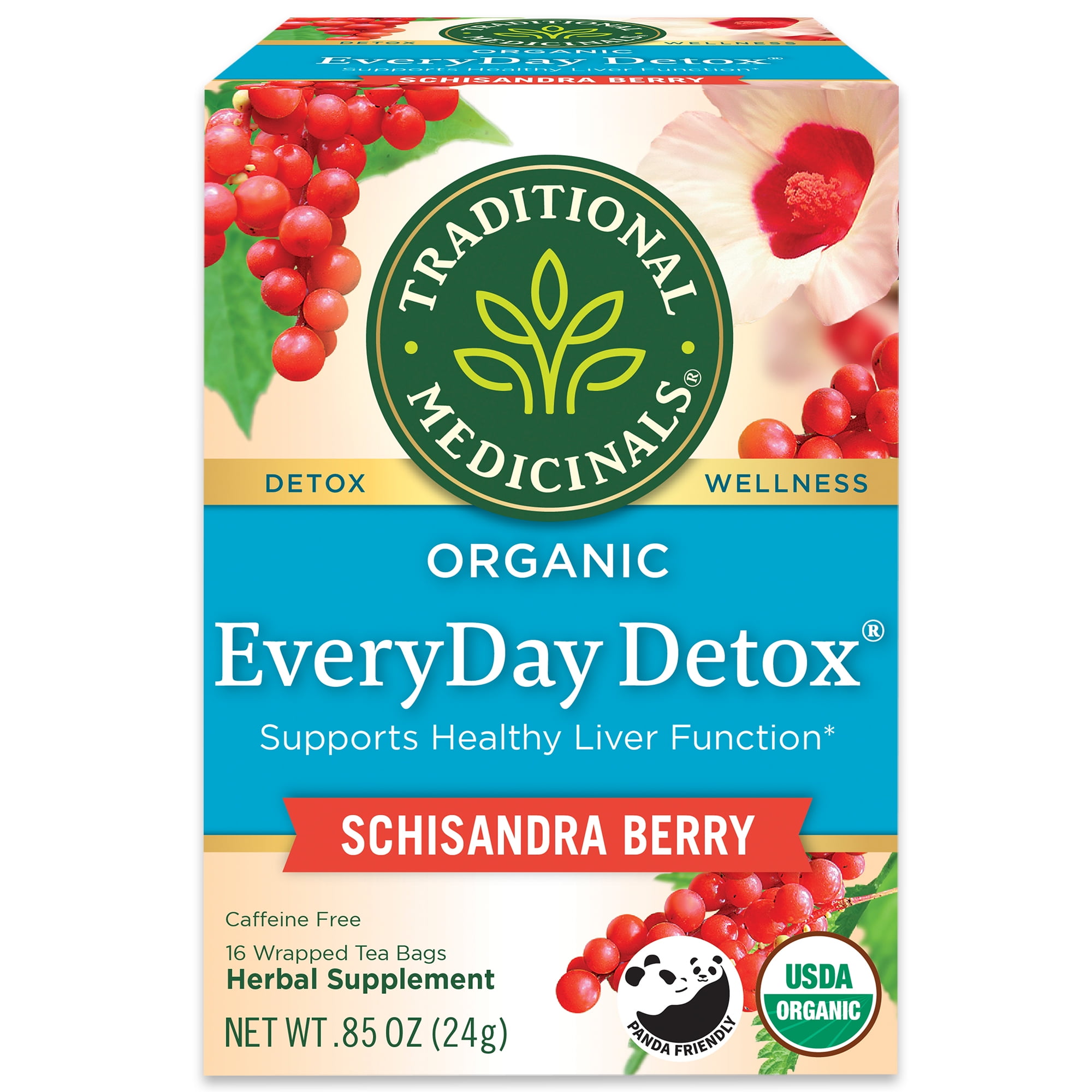 (6 Pack)Traditional Medicinals Organic EveryDay Detox Schisandra Berry Herbal Tea Bags, 16 ct.