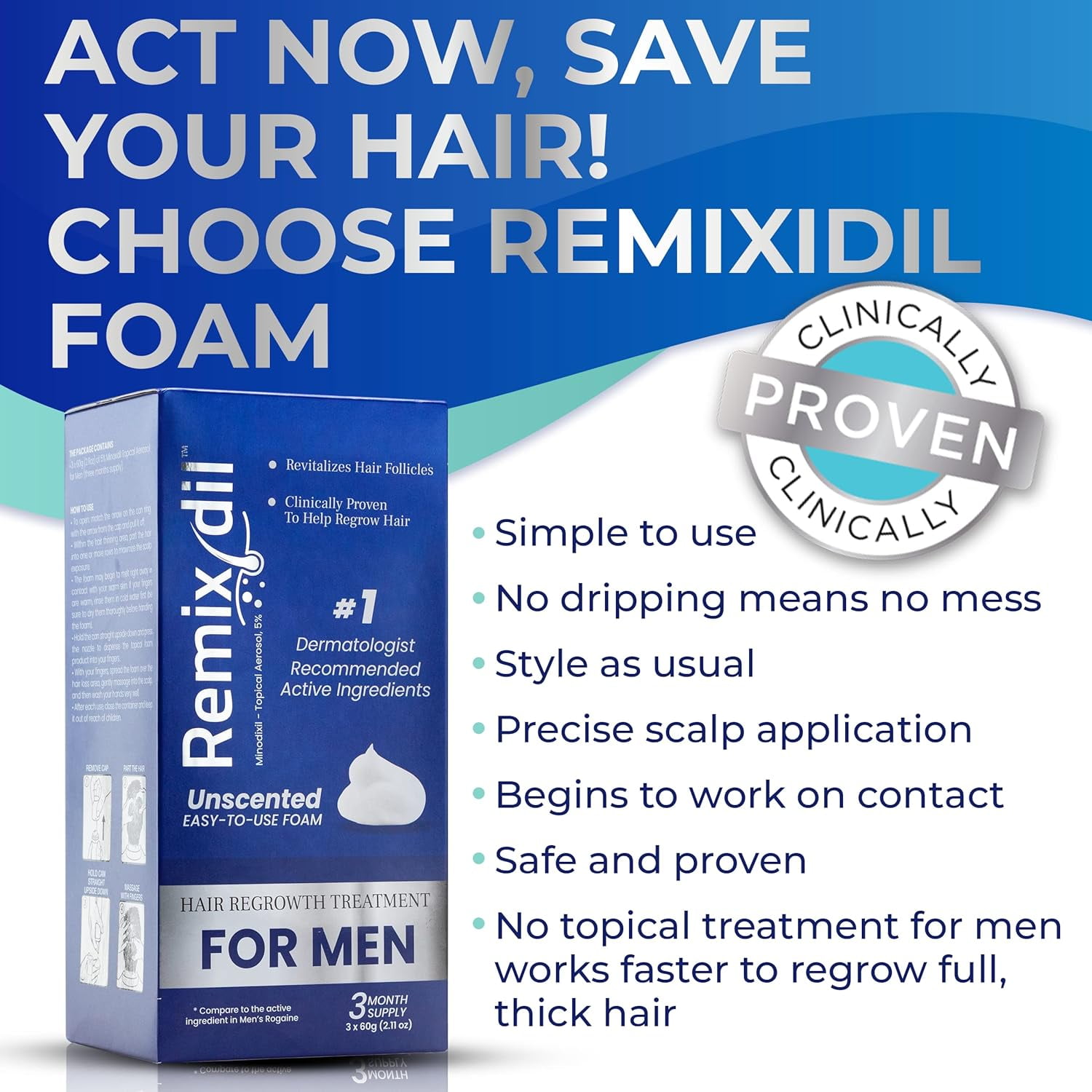 Men’s 5% Scalp Solution | Daily Leave-On Treatment for Thicker, Fuller-Looking Hair