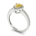 thumbnail image 2 of 0.755 ct Pear Cut Natural Citrine Solitaire with Simulated Diamond Accents 14K White Gold Womens Engagement Ring, 2 of 5