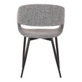 thumbnail image 5 of Maklaine Modern Gray Dining Accent Chair with Black Metal Legs, 5 of 6