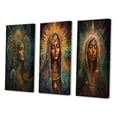 thumbnail image 3 of Designart "Holy Mary Radiating Aura IV" Christianism Wall Art Set Of 3 - Traditional Green Gallery Set For Office Decor, 3 of 6