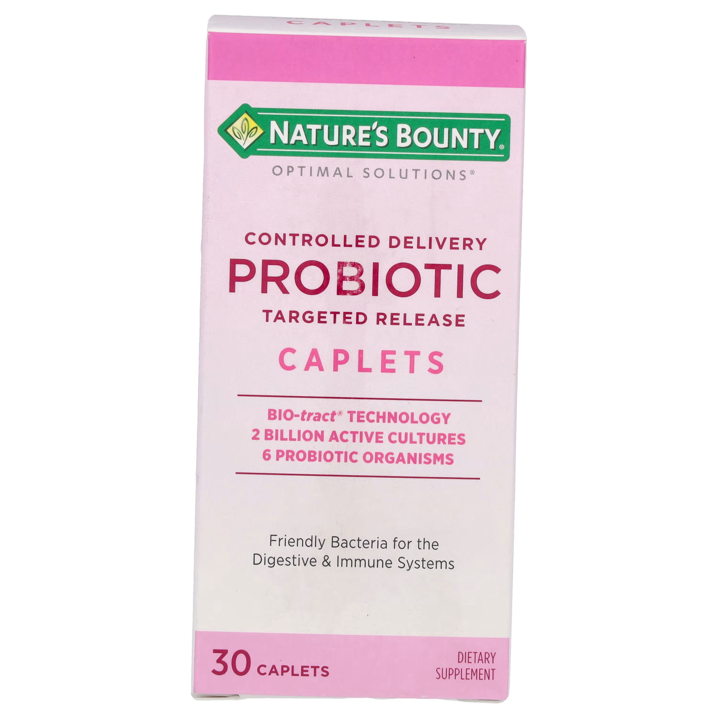 Nature's Bounty Optimal Solutions Probiotic Caplets, 30 Ct, 2-Pack