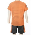 thumbnail image 4 of Fldy Kids Boys Soccer Jerseys Quick Dry Athletic T-Shirt and Short Sets Workout Football Activewear Orange 11-12, 4 of 7