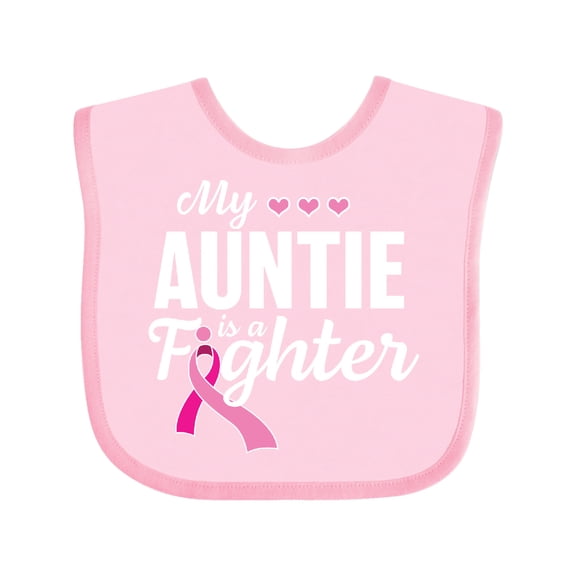 Inktastic Breast Cancer Awareness My Auntie is a Fighter Boys or Girls Baby Bib