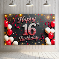 thumbnail image 3 of Sparkling Glittery 16th Happy Birthday Banner Backdrop Party Decoration Background for Photography Props Birthday Party Celebrations Decorations, 3 of 7