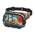 thumbnail image 2 of Disketp Whimsical Sailboat Ocean Art Riñonera de Doble Capa, Bolsa de Cintura Ajustable para Viajes, Correr y Senderismo, Riñonera Ligera para Hombre y Mujer, 2 of 9