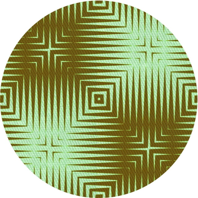 Ahgly Company Machine Washable Indoor Round Transitional Dark Bronze Brown Area Rugs, 5' Round