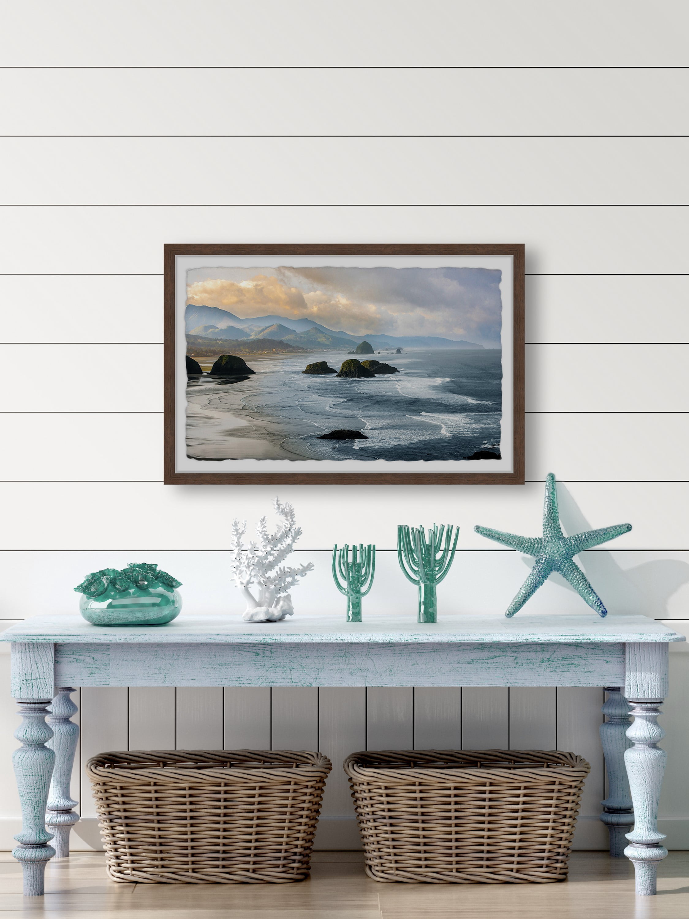 Marmont Hill Haystack Rock Formations Framed Wall Art, 8" x 12"