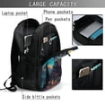 thumbnail image 4 of Bingfone Starry Sky Moon Wolf Leader for USB Backpack, Multi-compartment Multi-pocket Computer Backpack, Suitable for Travel, Business, Leisure, Unisex, 4 of 7