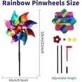 thumbnail image 2 of 10 Pieces 9.5 Inches Rainbow Pinwheels Windmill Wind Spinners Outdoor for Yard Garden Lawn Bird Repellent, Plastic Foil Reflective Colorful Pin Wheels for Rainbow Pride Decorations, 2 of 6